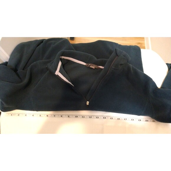 EDDIE BAUER WOMANS SIZE L FOREST GREEN POLARTEC 3/4 ZIP PULLOVER FLEECE SOFT - Picture 7 of 8